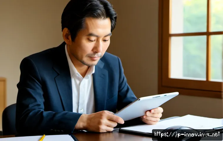 혁신경영 재직자의 퇴직 후 진로 - Photorealistic Japanese former innovation manager in his early sixties, smart casual attire, thought...